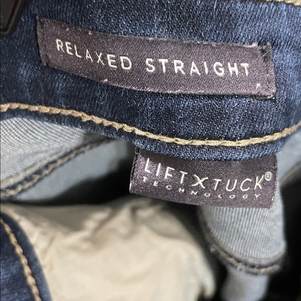 NYDJ Relaxed Straight Life x Tuck Like New High Rise Dark Wash Jeans Size 8 - Picture 10 of 10